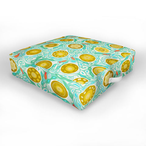 Sharon Turner sandcastles Outdoor Floor Cushion