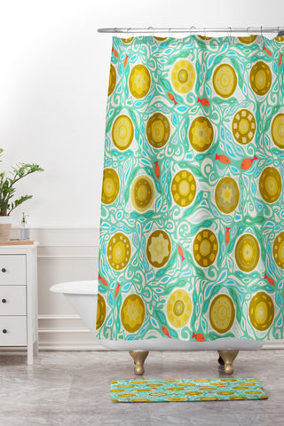 Sharon Turner sandcastles Shower Curtain And Mat