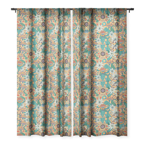 Sharon Turner sarilmak apricot Sheer Window Curtain