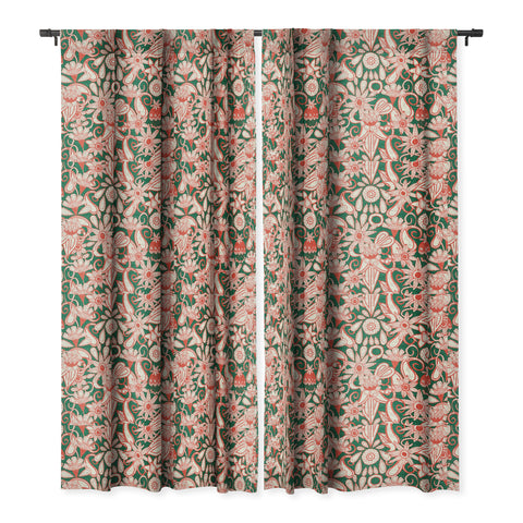 Sharon Turner sarilmak green orange Blackout Window Curtain