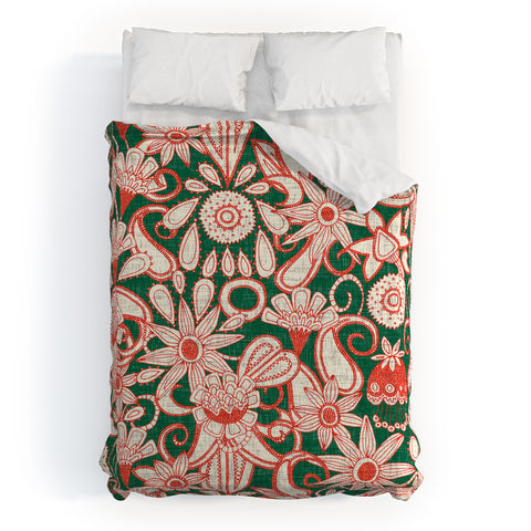 Sharon Turner sarilmak green orange Duvet Cover