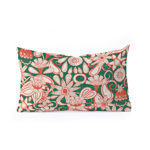 Sharon Turner sarilmak green orange Oblong Throw Pillow