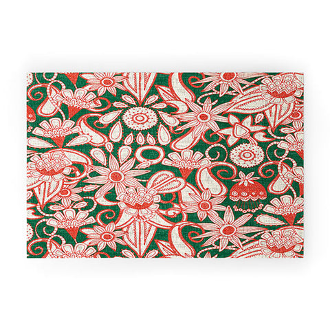 Sharon Turner sarilmak green orange Welcome Mat