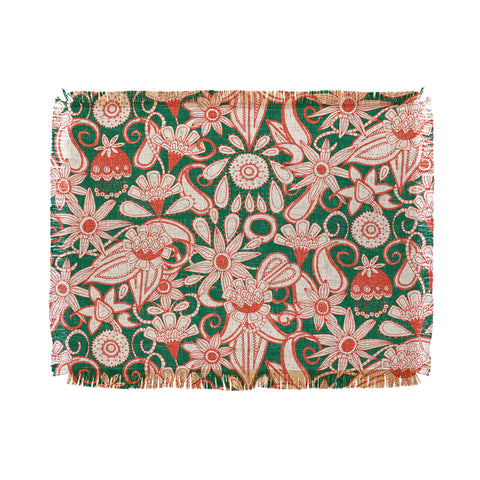 Sharon Turner sarilmak green orange Throw Blanket