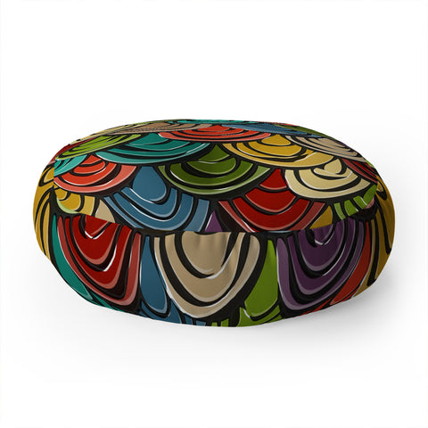 Sharon Turner scallop scales Floor Pillow Round