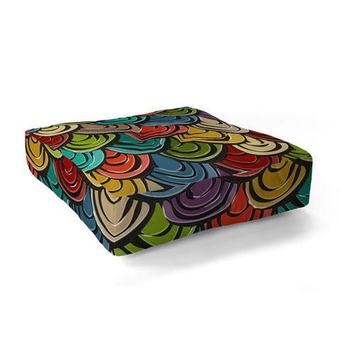 Sharon Turner scallop scales Floor Pillow Square