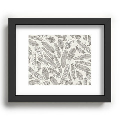 Sharon Turner scattered feathers natural Recessed Framing Rectangle