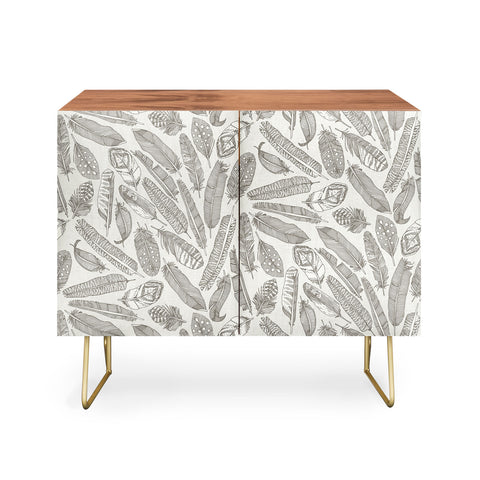 Sharon Turner scattered feathers natural Credenza