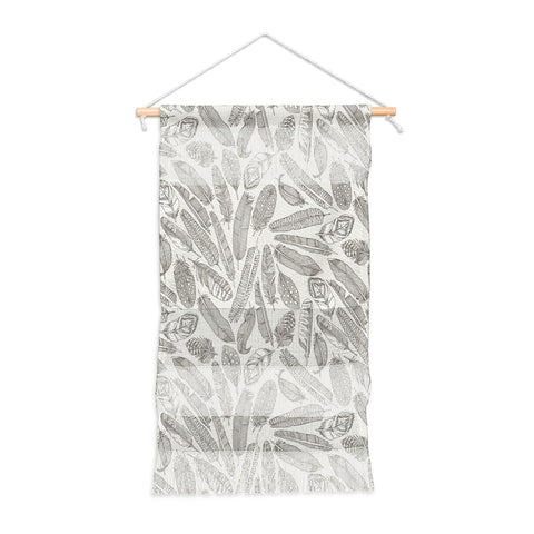Sharon Turner scattered feathers natural Wall Hanging Portrait