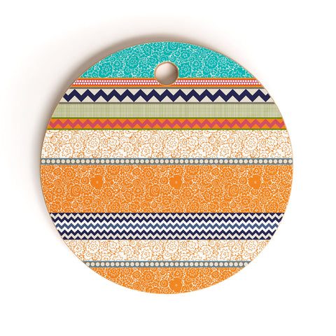 Sharon Turner Seaview Beauty Stripe Cutting Board Round