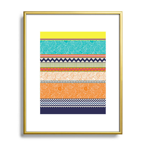 Sharon Turner Seaview Beauty Stripe Metal Framed Art Print