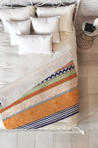 Sharon Turner Seaview Beauty Stripe Fleece Throw Blanket