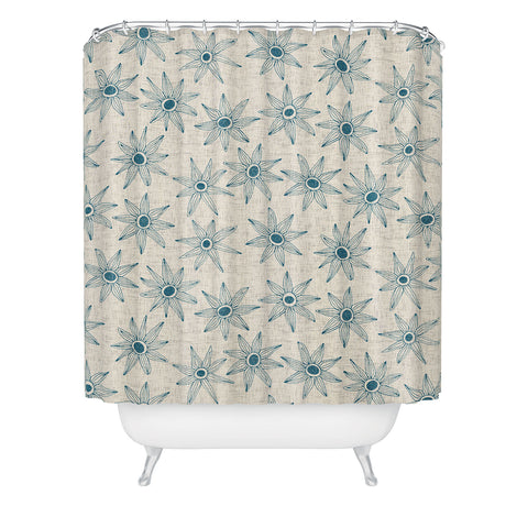 Sharon Turner sema cream blue Shower Curtain