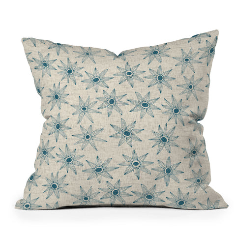 Sharon Turner sema cream blue Throw Pillow