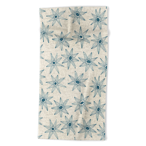 Sharon Turner sema cream blue Beach Towel