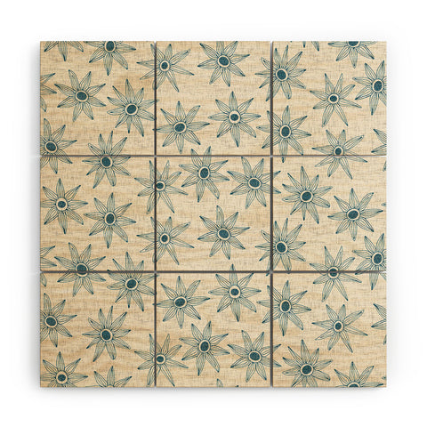 Sharon Turner sema cream blue Wood Wall Mural