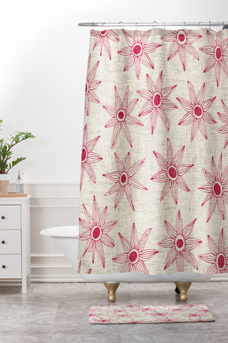 Sharon Turner sema cream Shower Curtain And Mat