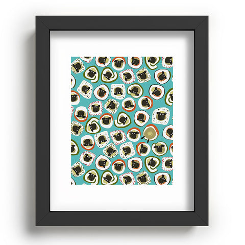 Sharon Turner sheep sushi blue Recessed Framing Rectangle
