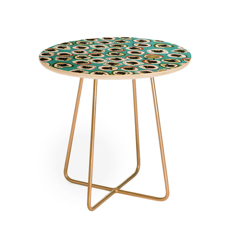 Sharon Turner sheep sushi blue Round Side Table