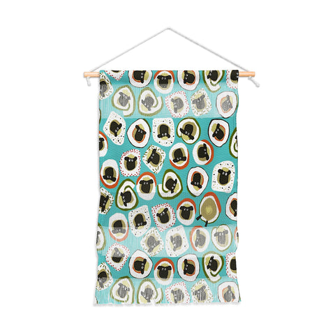 Sharon Turner sheep sushi blue Wall Hanging Portrait