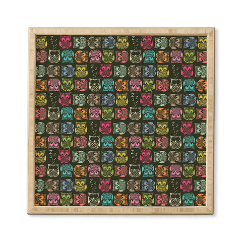 Sharon Turner Sherbet Owls Framed Wall Art