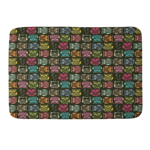 Sharon Turner Sherbet Owls Memory Foam Bath Mat