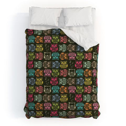 Sharon Turner Sherbet Owls Duvet Cover