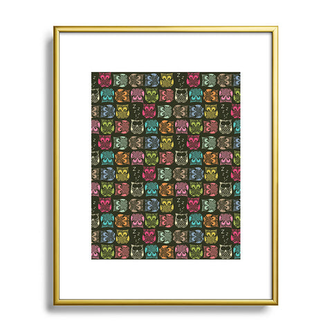 Sharon Turner Sherbet Owls Metal Framed Art Print