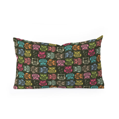 Sharon Turner Sherbet Owls Oblong Throw Pillow