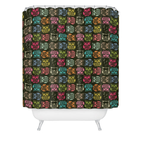 Sharon Turner Sherbet Owls Shower Curtain
