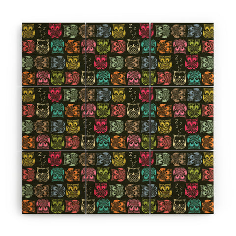 Sharon Turner Sherbet Owls Wood Wall Mural