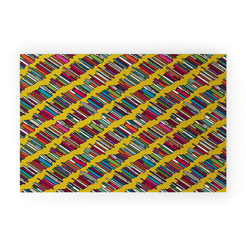 Sharon Turner Skew Whiff Book Stack Welcome Mat