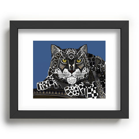 Sharon Turner snow leopard blue Recessed Framing Rectangle