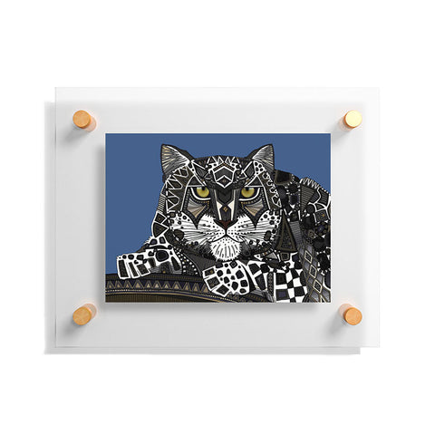 Sharon Turner snow leopard blue Floating Acrylic Print