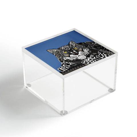 Sharon Turner snow leopard blue Acrylic Box