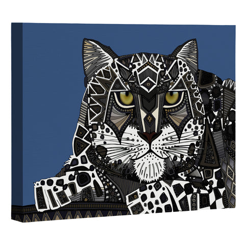 Sharon Turner snow leopard blue Art Canvas