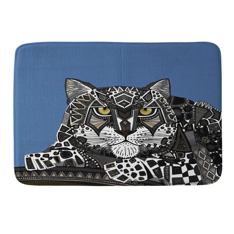 Sharon Turner snow leopard blue Memory Foam Bath Mat