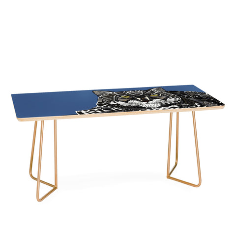 Sharon Turner snow leopard blue Coffee Table