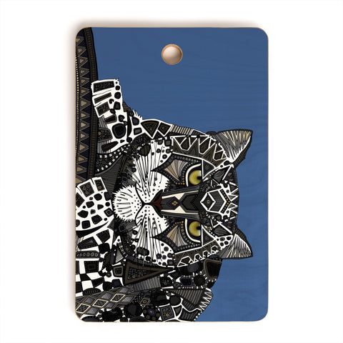 Sharon Turner snow leopard blue Cutting Board Rectangle