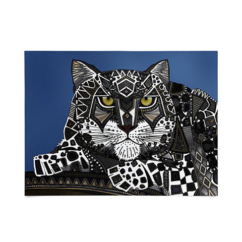 Sharon Turner snow leopard blue Poster