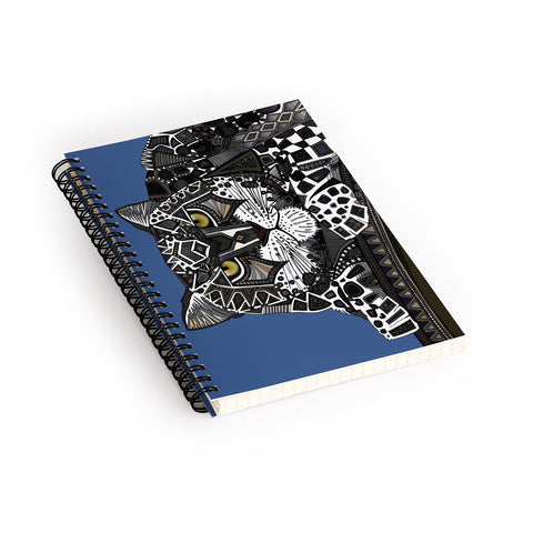 Sharon Turner snow leopard blue Spiral Notebook