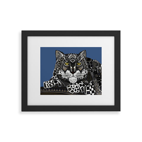 Sharon Turner snow leopard blue Framed Art Print
