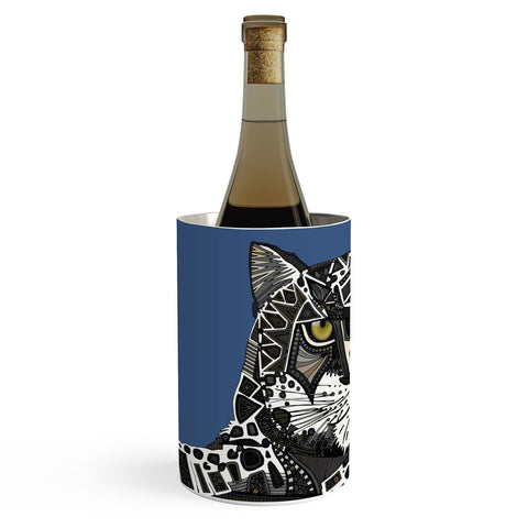 Sharon Turner snow leopard blue Wine Chiller