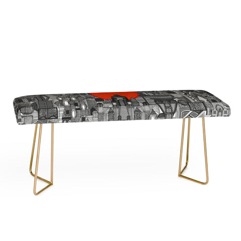 Sharon Turner space city red sun Bench