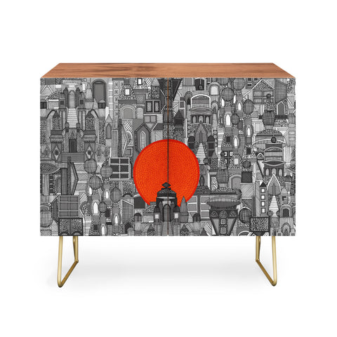 Sharon Turner space city red sun Credenza