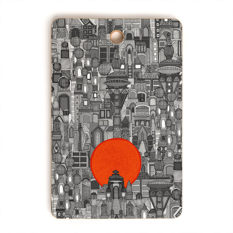 Sharon Turner space city red sun Cutting Board Rectangle