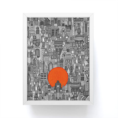 Sharon Turner space city red sun Framed Mini Art Print