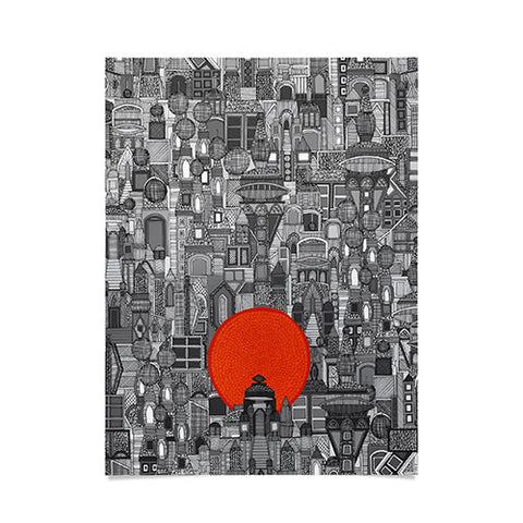 Sharon Turner space city red sun Poster