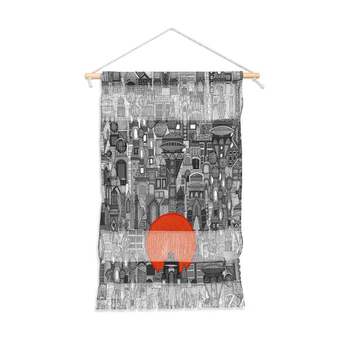 Sharon Turner space city red sun Wall Hanging Portrait