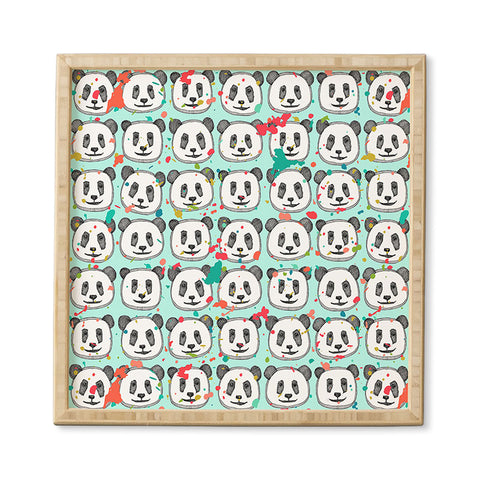 Sharon Turner splatter pop panda cookies mint Framed Wall Art